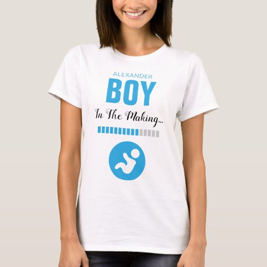 メイキングとプログレスの少年バースカイブルーおもしろい Tシャツ (正面)