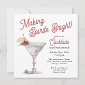 メイキングスピリッツ明るいエレガントホリデーカクテル 招待状 (正面)
