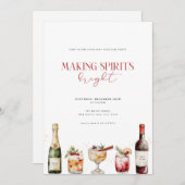 メイキングスピリッツ明るいクリスマスカクテル招待状 招待状 (正面/裏面)