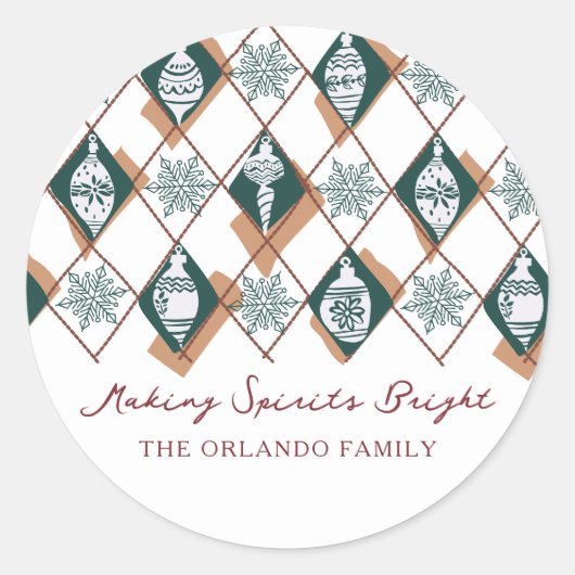 メイキングスピリッツ明るいグリーンホリデーベーキング ラウンドシール (正面)