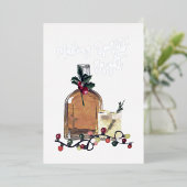 メイキングスピリッツ明るいフェスティバルウィスキー実在ホリデー 箔招待状 (立ち正面)