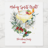 メイキングスピリッツ明るい名前ホリデーワインラベル ワインラベル (シングルラベル)