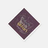 メイキングスピリッツ明るい銀葉色のホリデーパーティー スタンダードカクテルナプキン (角)