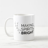 メイキングスピリッツ明るい – モダン休日タイポグラフィ コーヒーマグカップ (左)