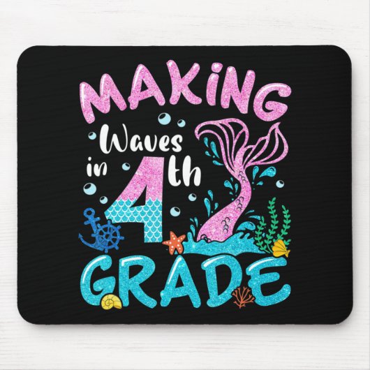 メイキング波in4年生マーメイド新学期G マウスパッド (正面)