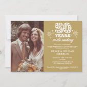 メイキング金ゴールド50周年結婚写真で 招待状 (正面)