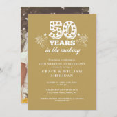 メイキング金ゴールド50周年結婚写真で 招待状 (正面/裏面)