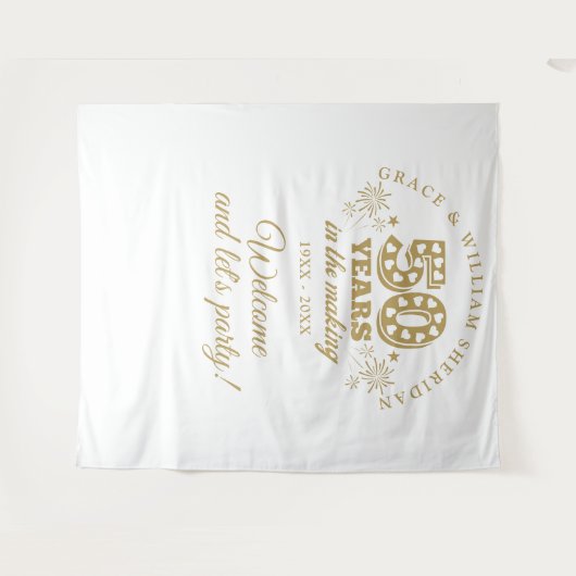 メイキング金ゴールド50周年記念写真プロップ タペストリー (正面(横))