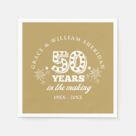 メイキング金ゴールド50結婚周年 スタンダードカクテルナプキン