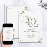 メイキング40良い緑の金ゴールド植物学誕生日 招待状<br><div class="desc">40歳は信じられないほどの成果であり、スタイル祝に値する！Making 40 Look Good Botanical誕生日招待状は、ちょうどそれをする完璧な方法である。このお洒落招待モダンは、洗練された声明を追加する金ゴールドフォイルのスプラットと美しい緑の水色の植物のデザインはっきりしたを特徴とする。ミュートエレガントトーンの手書きタイポグラフィこ与えの招待は、さらにタイムレスに。この絶妙な誕生日の招待で、あなたのパーティー救済は40年の祝準備ができて、それを思い出に残らせる。だから、このマイルストーンの誕生日が右にMaking 40良い植物学誕生日招待状で始まることを確認し、あなたのイベントが素晴らしく見えるに安心して残る！一致連絡製品の設計者。著作権スリッジデザイン株式会社のエレガント招待状、すべての権利を留保。</div>
