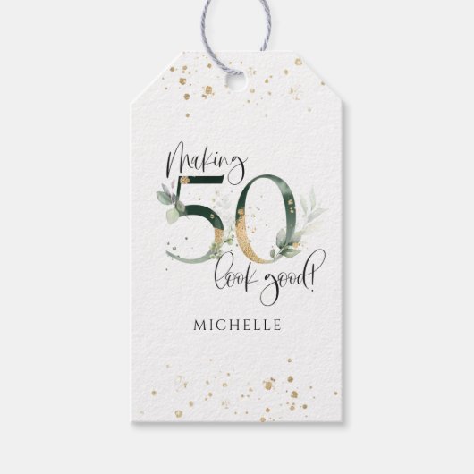 メイキング50良い植物学ありがとう誕生日 ギフトタグ (正面)