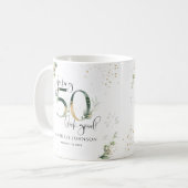 メイキング50良い緑の金ゴールド植物学誕生日 コーヒーマグカップ (正面左)