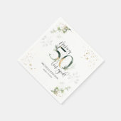 メイキング50良い緑の金ゴールド植物学誕生日 スタンダードカクテルナプキン (角)