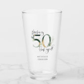 メイキング50良い緑の金ゴールド植物学誕生日 タンブラーグラス (正面)