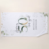 メイキング50良い緑の金ゴールド植物学誕生日 ビーチタオル (正面)