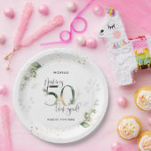 メイキング50良い緑の金ゴールド植物学誕生日 ペーパープレート (パーティー)