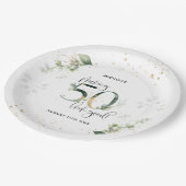 メイキング50良い緑の金ゴールド植物学誕生日 ペーパープレート (アングル)