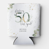 メイキング50良い緑の金ゴールド植物学誕生日 缶クーラー (正面)