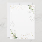 メイキング60良い緑の金ゴールド植物学誕生日 招待状 (裏面)