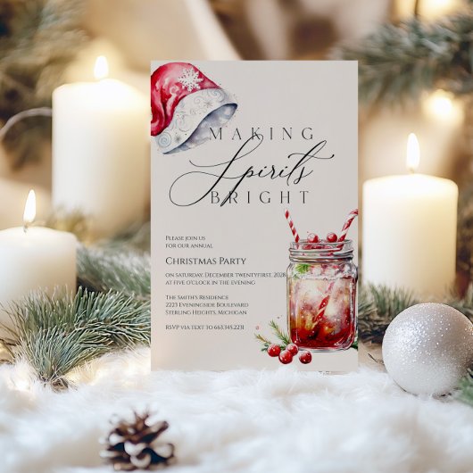 メイキング・スピリッツ・ブライト・招待状 | おもしろいパーティー シーズンカード