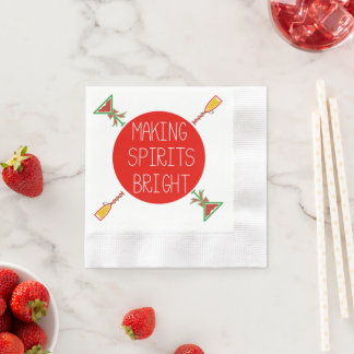 メイキング"スピリッツ"明るいカクテルナプキン 縁ありカクテルナプキン