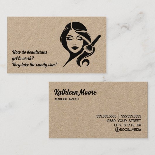 💄メイクおもしろいアップ美容師クラフト 名刺 (正面/裏面)