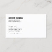 メイクはっきりしたアーティスト向け神経質な黒いブラシストローク 名刺 (裏面)