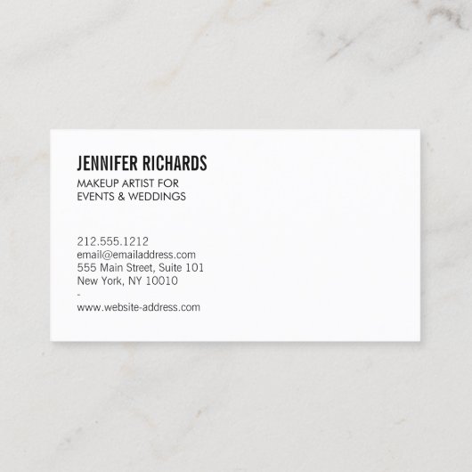 メイクはっきりしたアーティスト向け神経質な黒いブラシストローク 名刺 (裏面)