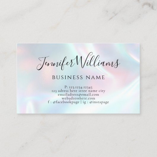 メイクよくはしゃぐアモダン・アーティストホログラフィック 名刺 (裏面)