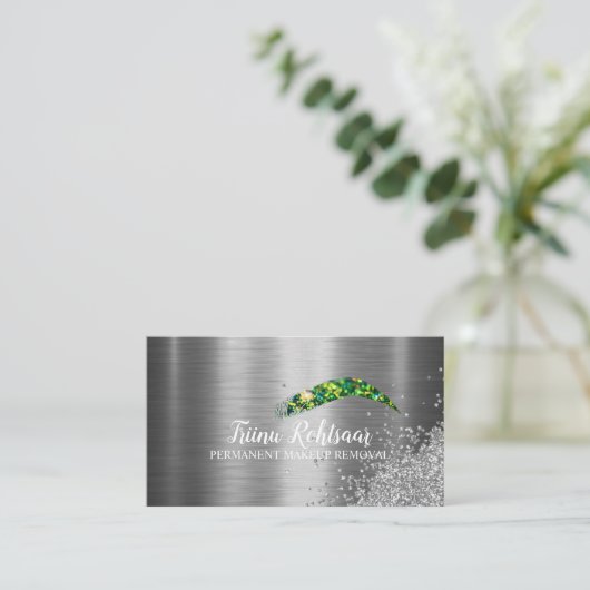 メイクをして顔を上げる 名刺 (スタンド正面)