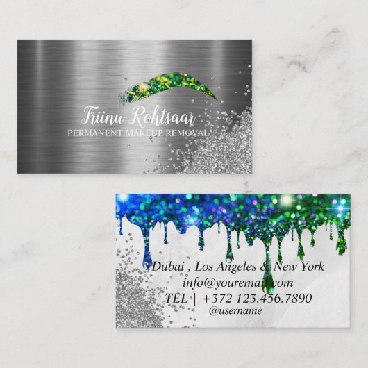 メイクをして顔を上げる 名刺 (正面/裏面)