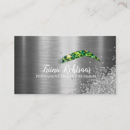 メイクをして顔を上げる 名刺 (正面)