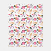 メイクアガーリーップ水彩の口紅マスカラ・ガールズ フリースブランケット (正面)