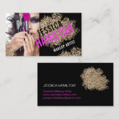 メイクアッはっきりしたプアーティストの名刺テンプレート 名刺 (正面/裏面)