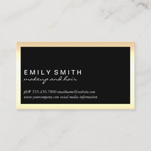 メイクアップおよびヘアツール 名刺 (裏面)