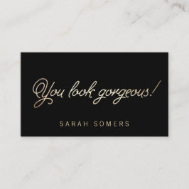 メイクアップおよび美容師金ゴールドスクリプト美しい 名刺