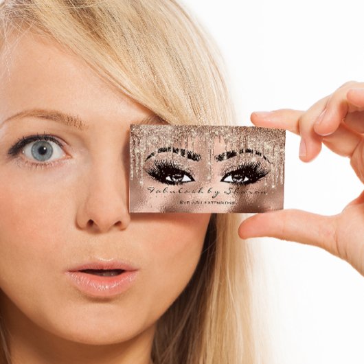 メイクアップで明るく輝く眉毛のグリッター 名刺