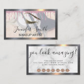 メイクアップとブラシグリッター点滴の目の光 ロイヤリティカード (正面/裏面)