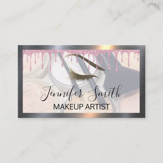 メイクアップとブラシグリッター点滴の目の光 ロイヤリティカード (正面)