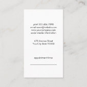 メイクアップとヘアアポイントメント |キス 予約カード (裏面)