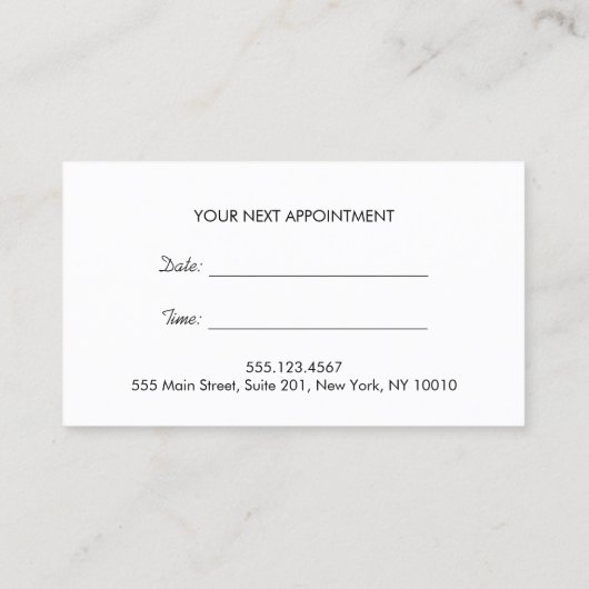 メイクアップとヘアスタイリスト金ゴールドタイポグラフィアポイントメント 予約カード (裏面)