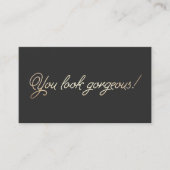 メイクアップとヘアスタイリスト金ゴールドタイポグラフィアポイントメント 予約カード (正面)