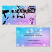 メイクアップとヘアツールのアクセサリー 予約カード (正面/裏面)