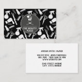 メイクアップとヘアツールのパターン 名刺 (正面/裏面)