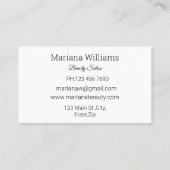 メイクアップとヘア3枚の写真美しいサロン 名刺 (裏面)