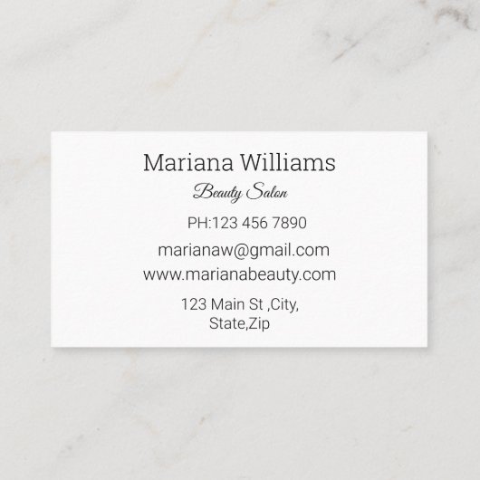 メイクアップとヘア3枚の写真美しいサロン 名刺 (裏面)