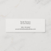 メイクアップと美容師スタイリッシュ金ゴールドのタイポグラフィ スキニー名刺 (裏面)