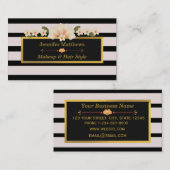 メイクアップと美容師美しいサロンピンクフローラ 名刺 (正面/裏面)