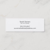 メイクアップと美容師金ゴールドのタイポグラフィ美しい スキニー名刺 (裏面)