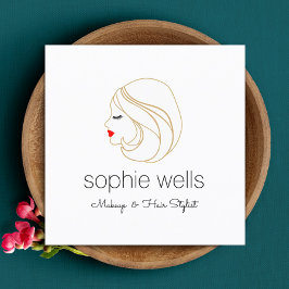 メイクアップと美容師、ラッシュガール スクエア名刺